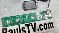 Vizio Buttons and IR Remote Sensor 715G7795-K02-000-004K / 715G7797-R01-000-004K for Vizio E50-D1